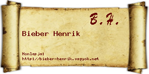 Bieber Henrik névjegykártya